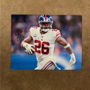 Saquon Barkley Autographed Photo New York Giants 8.5x11